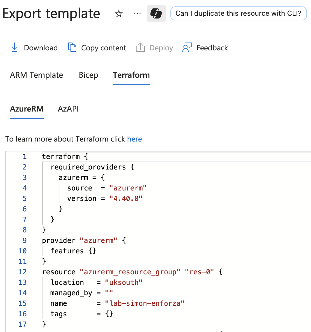 Export to Terraform